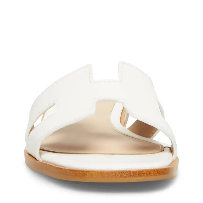 Steve Madden Hadyn White Leather Womens Sandals Steve Madden Hadyn White Leather Womens Sandals