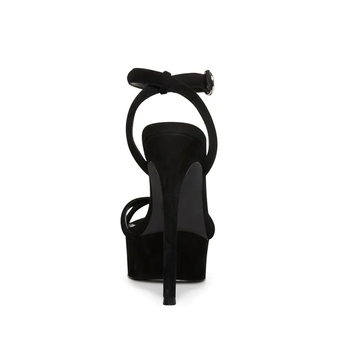 Steve Madden Marciana Black Suede Womens Platforms