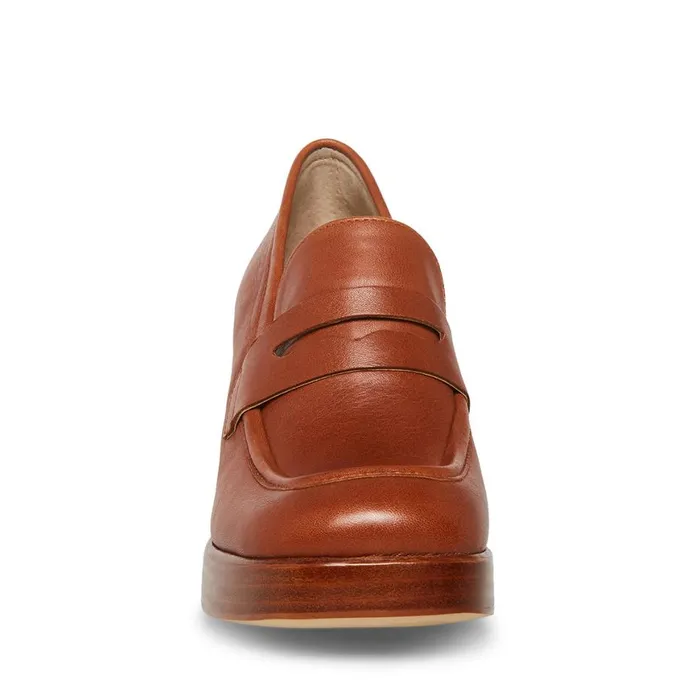 Steve Madden Marla Cognac Leather Womens Loafers Steve Madden Marla Cognac Leather Womens Loafers