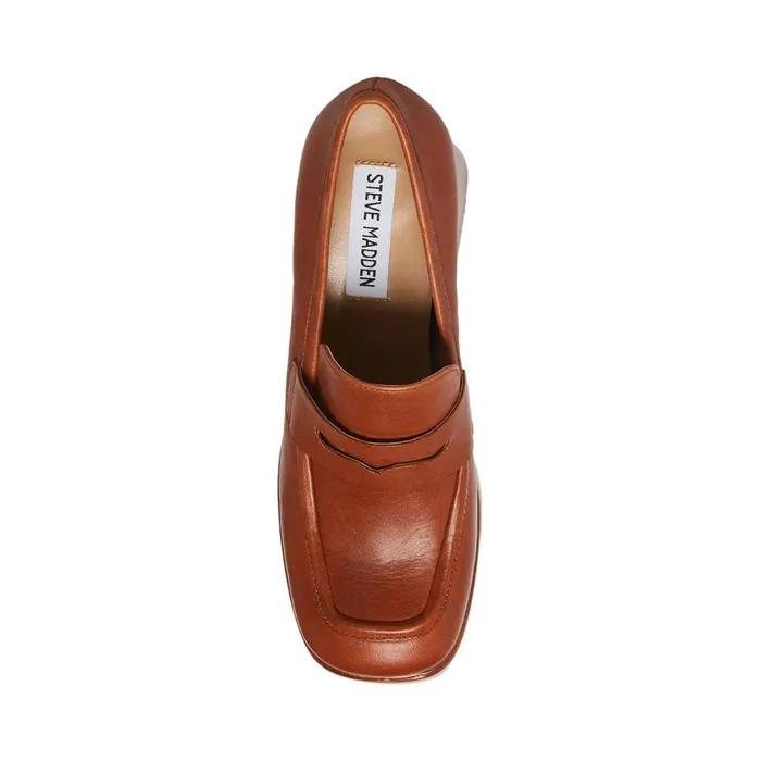 Steve Madden Marla Cognac Leather Womens Loafers Steve Madden Marla Cognac Leather Womens Loafers