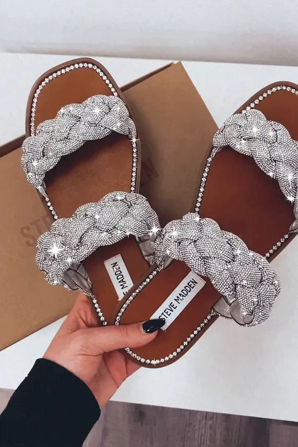 Steve Madden Newbie Rhinestones Womens Sandals