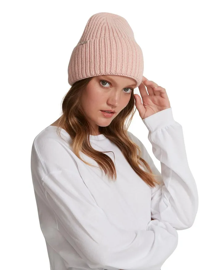 Steve Madden Ribbed Wide Cuff Beanie Blush Womens Hats and Hair Accessories Steve Madden Ribbed Wide Cuff Beanie Blush Womens Hats and Hair Accessories