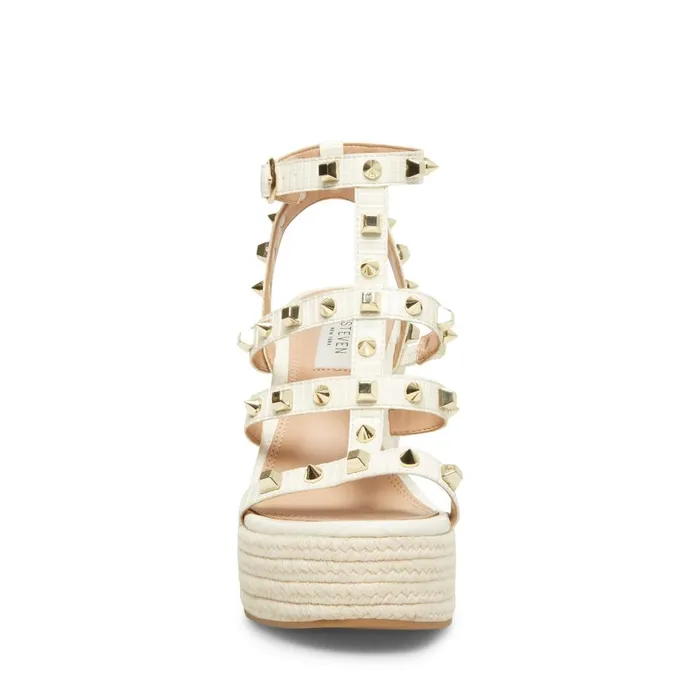 Steve Madden Sallina White Womens Wedges