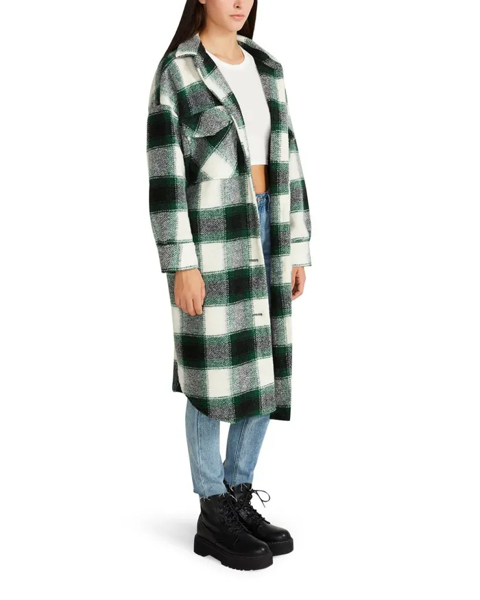 Steve Madden Santa Cruz Shacket Green Womens Jackets and Coats