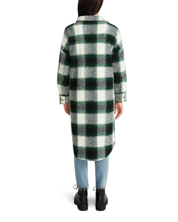 Steve Madden Santa Cruz Shacket Green Womens Jackets and Coats