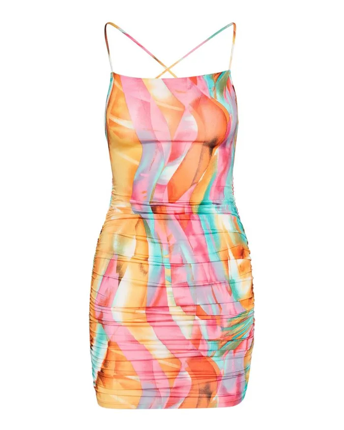 Steve Madden Swirl Bodycon Mini Dress Multi Womens Dresses Steve Madden Swirl Bodycon Mini Dress Multi Womens Dresses