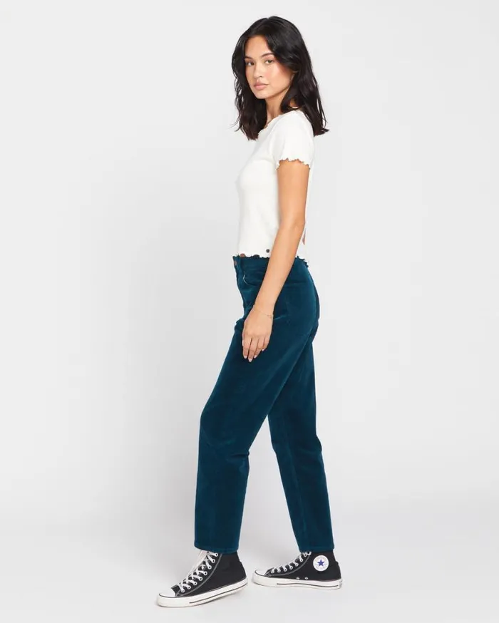 Stoned Straight Jeans 8211 Midnight Green Womens Volcom Bottoms