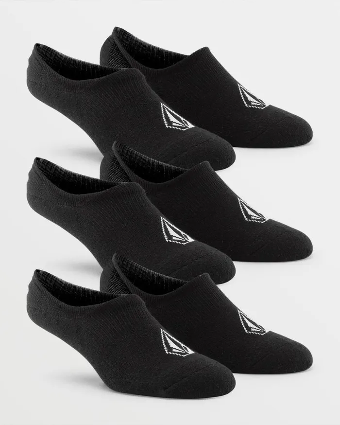 Stones No Show Sock 3 Pack 8211 Black Mens Volcom Golf