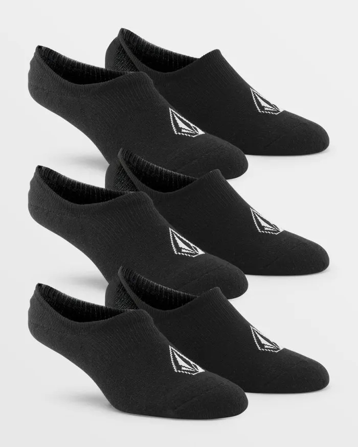 Stones No Show Sock 3 Pack 8211 Black Mens Volcom Golf