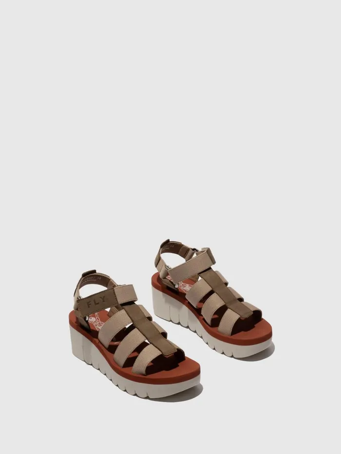 Strappy Sandals YOJI198FLY MILITARYBEIGEBRICK Women Fly London Sandals