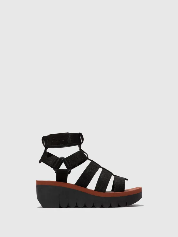 Strappy Sandals YUFI032FLY BLACKBLACKBRICK Women Fly London Sandals
