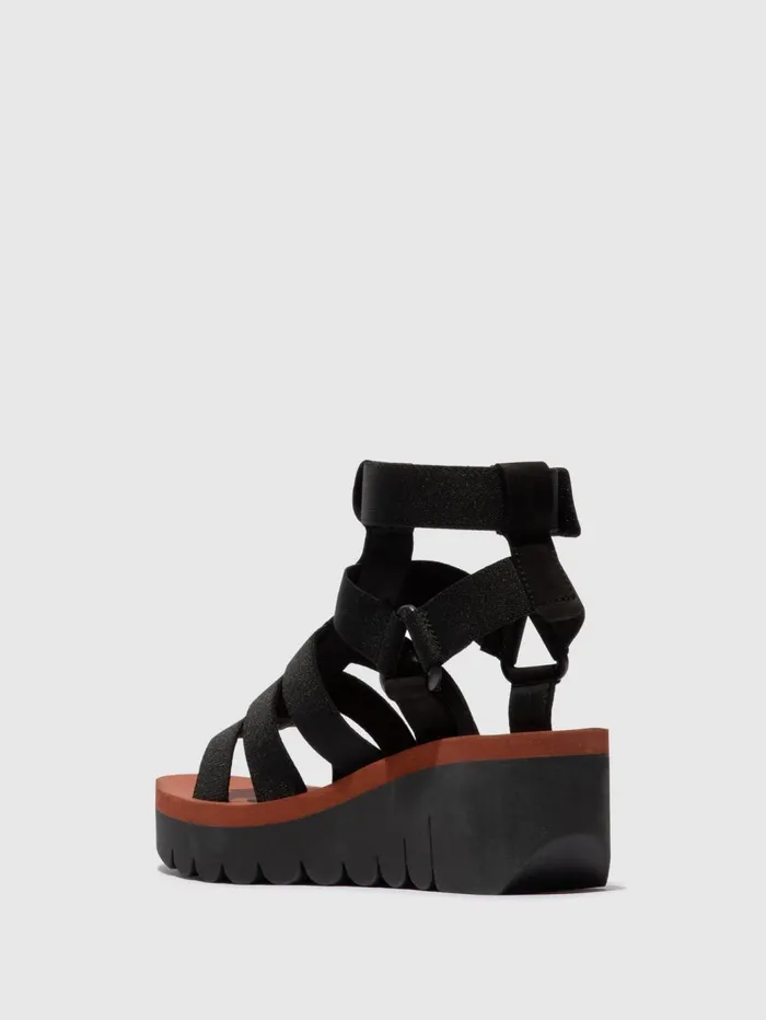 Strappy Sandals YUFI032FLY BLACKBLACKBRICK Women Fly London Sandals