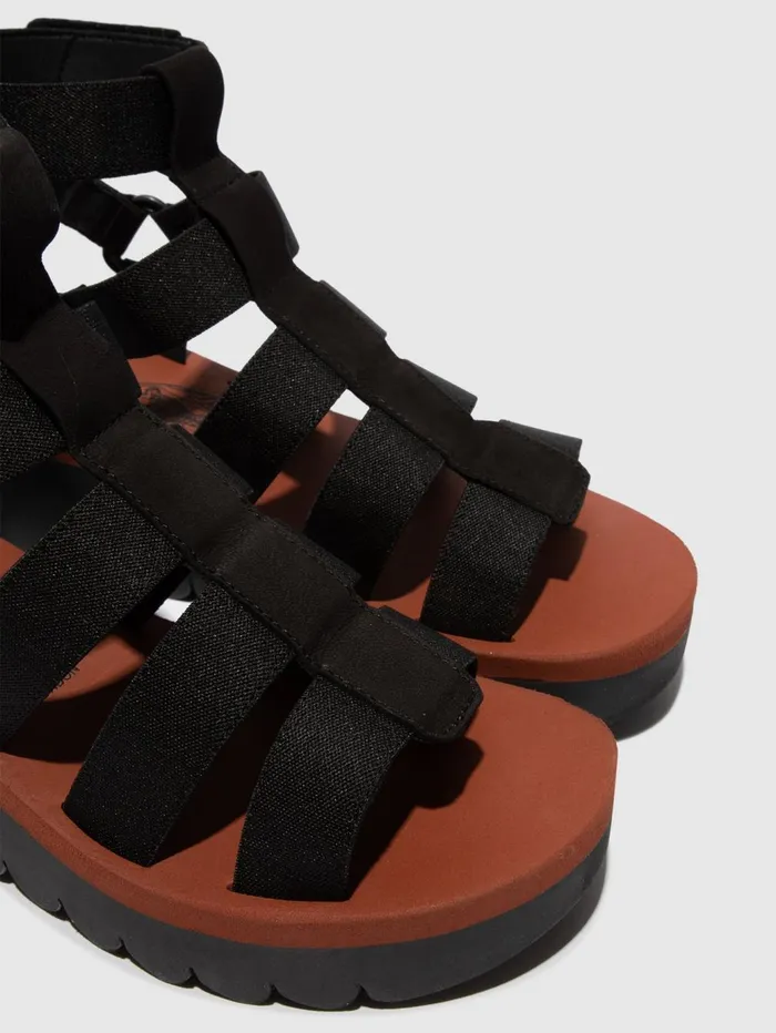 Strappy Sandals YUFI032FLY BLACKBLACKBRICK Women Fly London Sandals