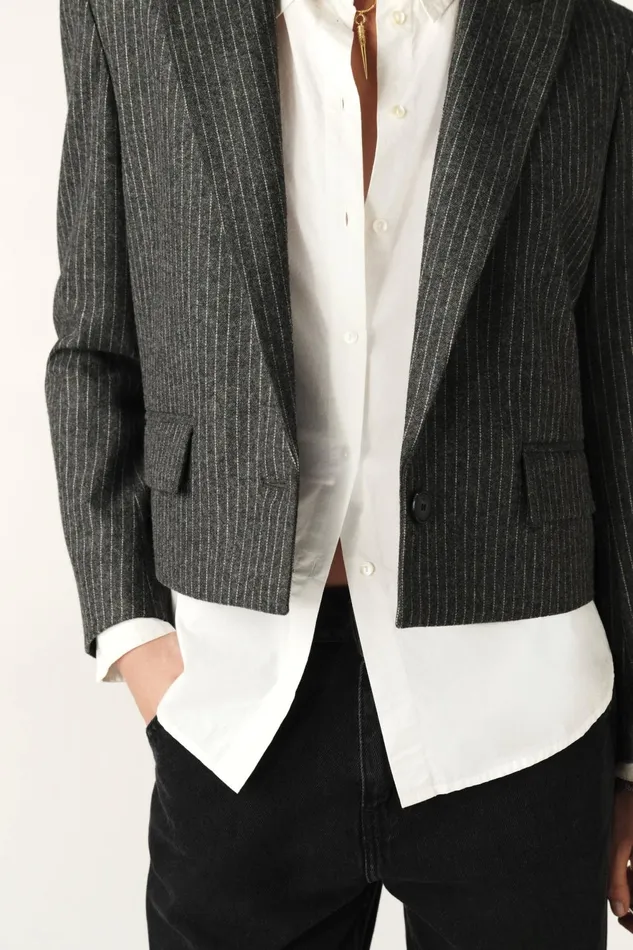 Structured Jacket Accept Gray Women Baandsh Jackets and Coats