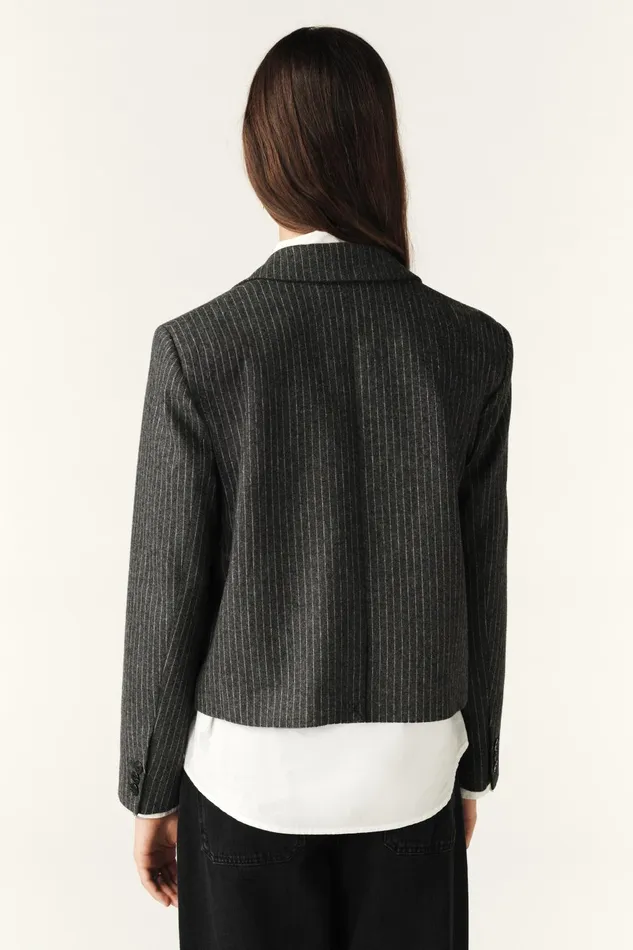 Structured Jacket Accept Gray Women Baandsh Jackets and Coats