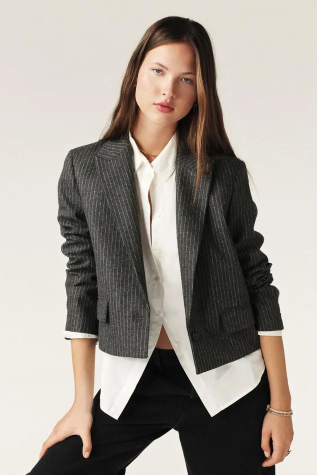 Structured Jacket Accept Gray Women Baandsh Jackets and Coats