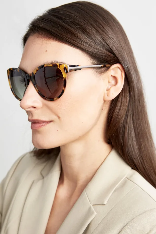 Sunglasses Women Elie Tahari Round Tokyo Tortoise