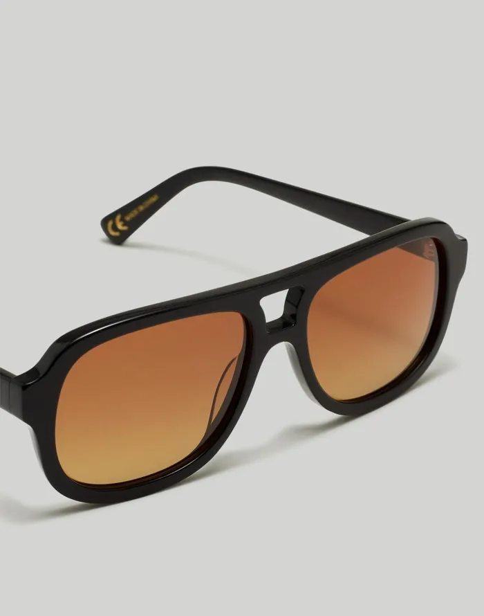 Sunglasses Women Madewell Logaan Aviator Sunglasses True Black