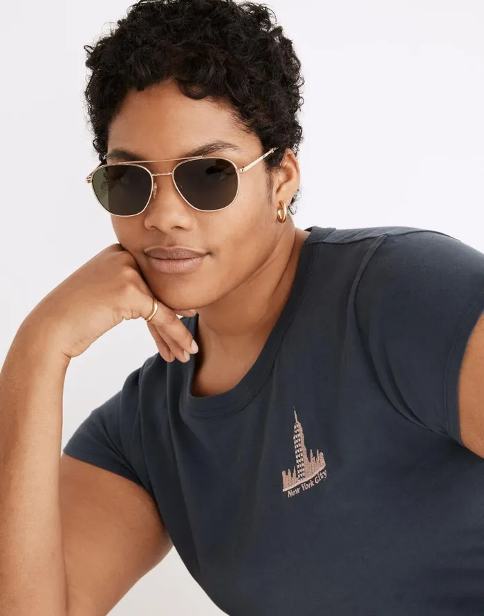Sunglasses Women Madewell Suffolk Aviator Sunglasses Perfect Tort Multi