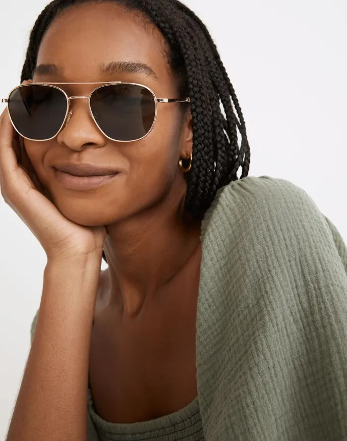 Sunglasses Women Madewell Suffolk Aviator Sunglasses Perfect Tort Multi