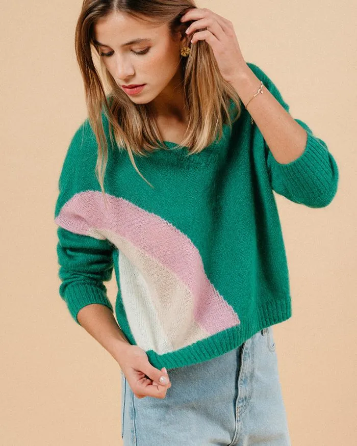 SWEATER VERT MAGALIE Shop Grace and Mila Patterned Sweaters