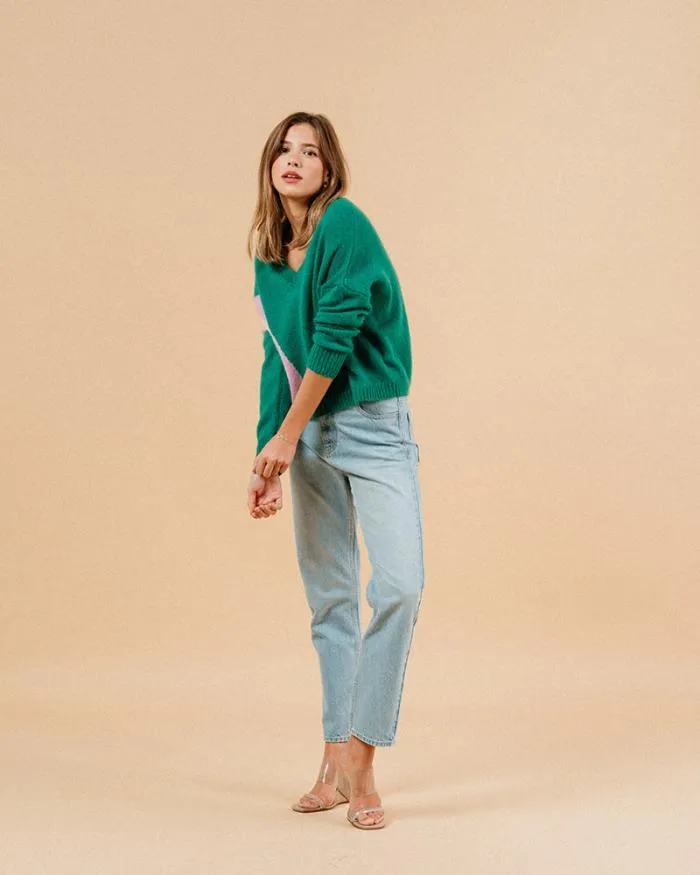 SWEATER VERT MAGALIE Shop Grace and Mila Patterned Sweaters