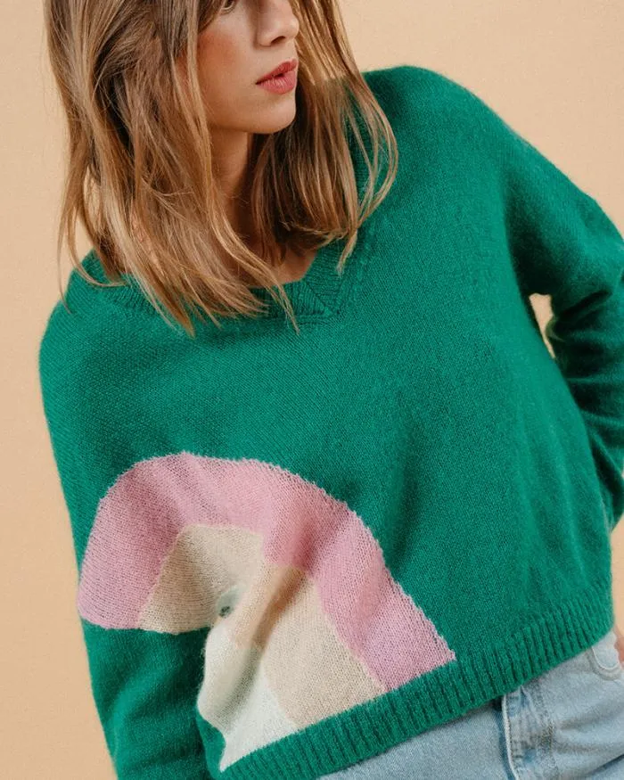 SWEATER VERT MAGALIE Shop Grace and Mila Patterned Sweaters