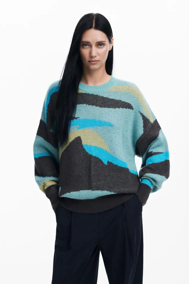 Sweaters Women Desigual Landscape Sweater Green