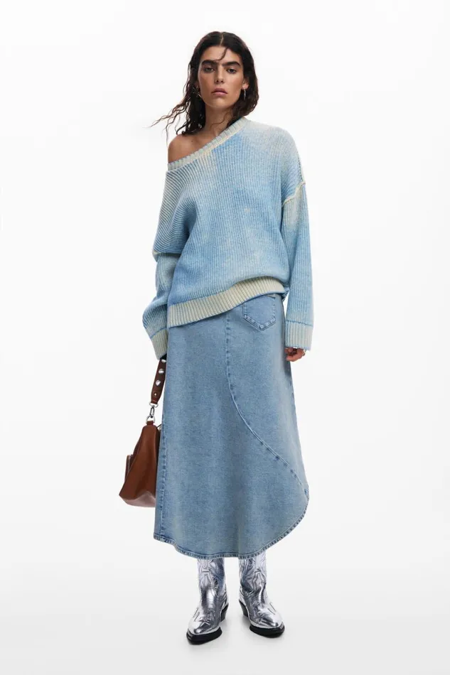 Sweaters Women Desigual Oversized Tiedye Sweater Blue
