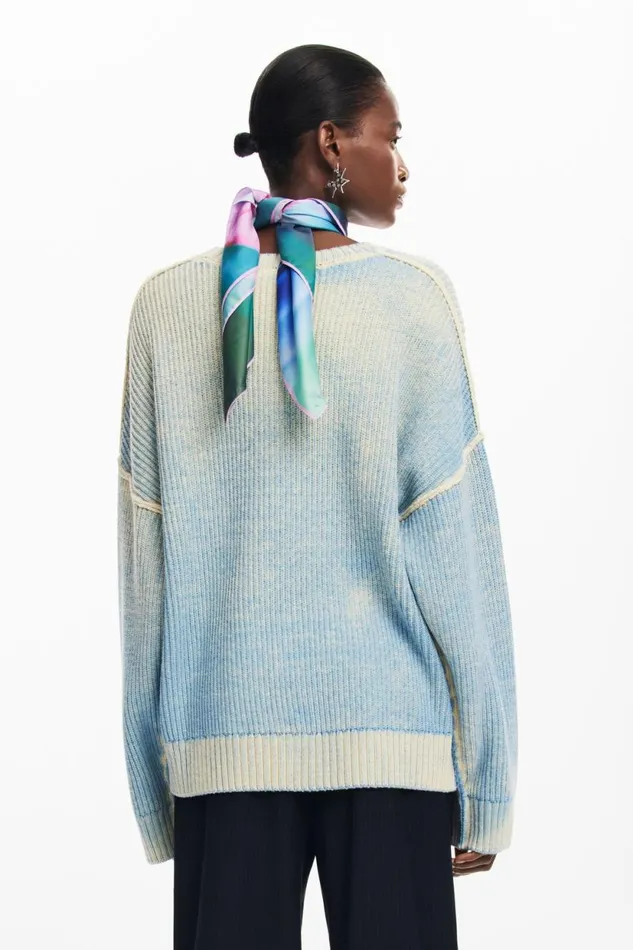 Sweaters Women Desigual Oversized Tiedye Sweater Blue