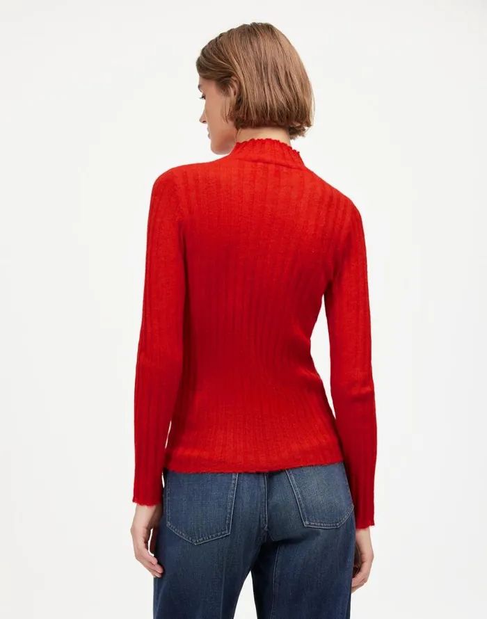 Sweaters Women Madewell AlpacaBlend Mockneck Sweater Bright Cherry