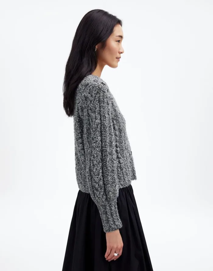 Sweaters Women Madewell Cable VNeck Cardigan Dusk Grey