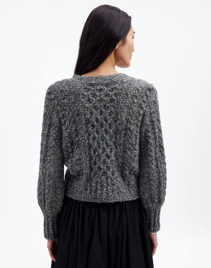 Sweaters Women Madewell Cable VNeck Cardigan Dusk Grey