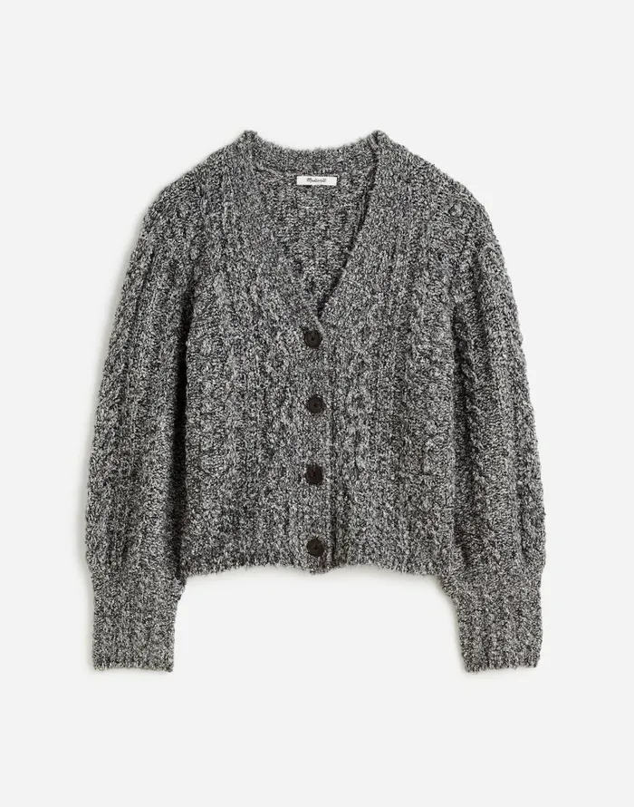 Sweaters Women Madewell Cable VNeck Cardigan Dusk Grey