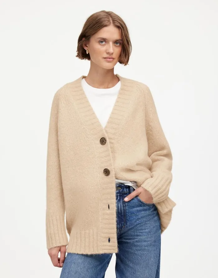 Sweaters Women Madewell ChunkyKnit Cardigan Heather Powder