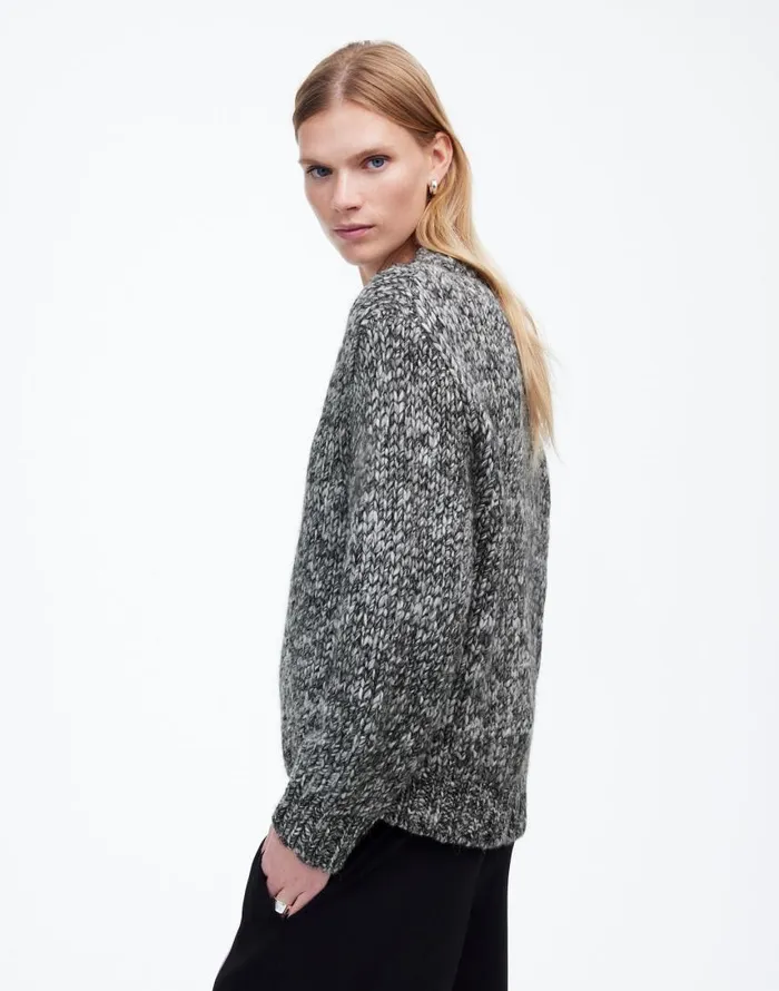 Sweaters Women Madewell Marled Chunky VNeck Sweater Cookies And Cream