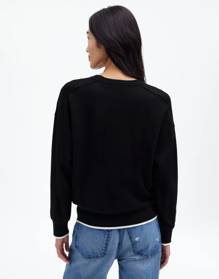 Sweaters Women Madewell Merino Wool Pullover Sweater True Black Combo