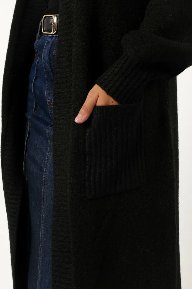 Sweaters Women Petal and Pup Nicolette Open Front Long Cardigan Black