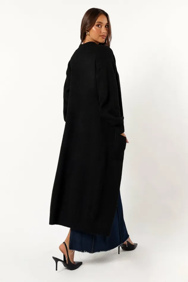 Sweaters Women Petal and Pup Nicolette Open Front Long Cardigan Black
