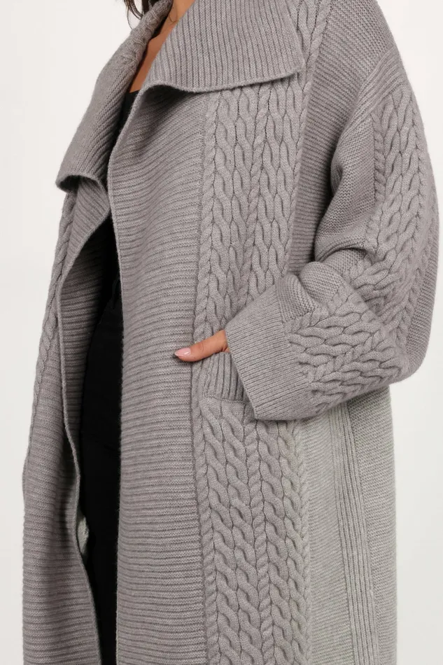 Sweaters Women Petal and Pup Soma Oversized Open Front Cardigan Grey