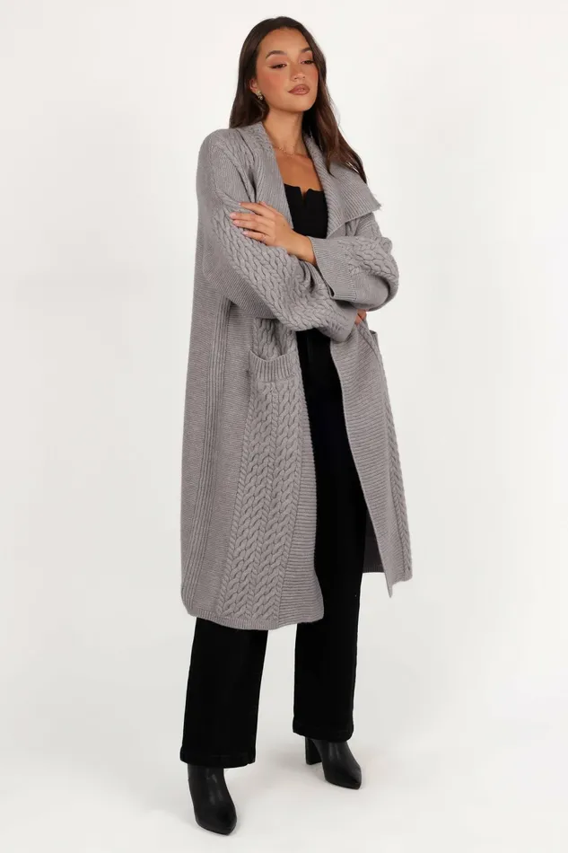 Sweaters Women Petal and Pup Soma Oversized Open Front Cardigan Grey