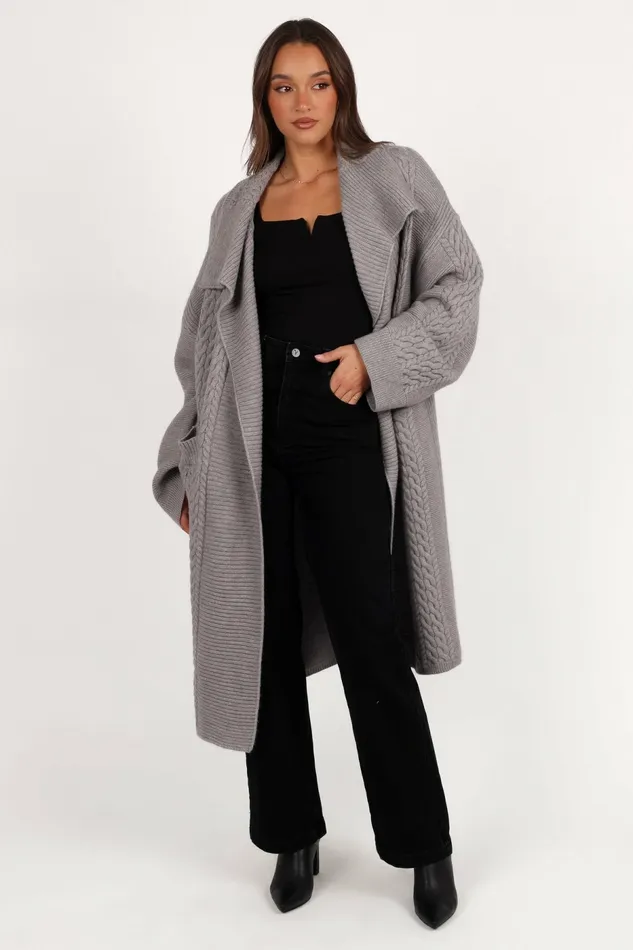 Sweaters Women Petal and Pup Soma Oversized Open Front Cardigan Grey