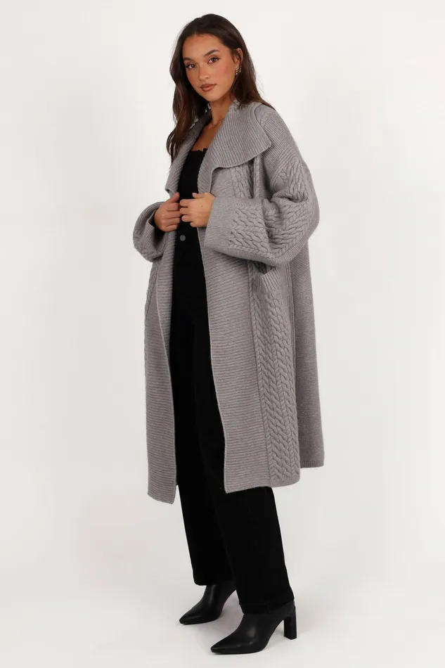Sweaters Women Petal and Pup Soma Oversized Open Front Cardigan Grey