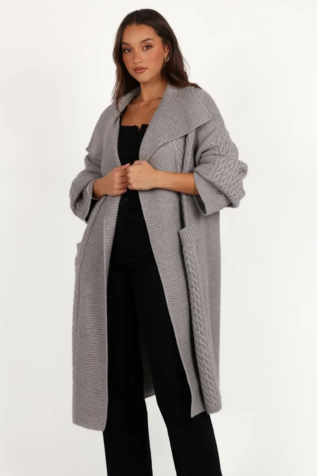 Sweaters Women Petal and Pup Soma Oversized Open Front Cardigan Grey