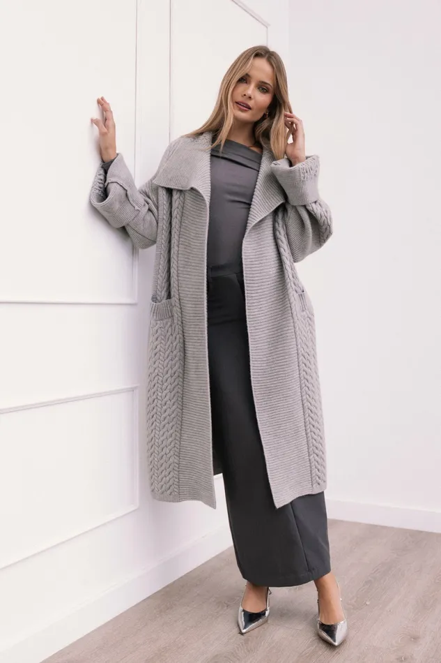 Sweaters Women Petal and Pup Soma Oversized Open Front Cardigan Grey