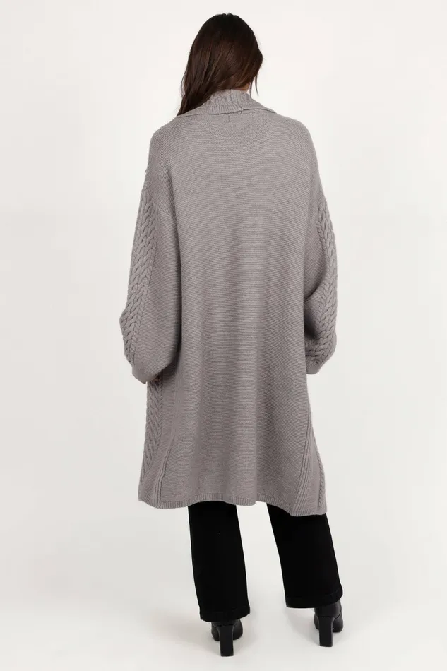 Sweaters Women Petal and Pup Soma Oversized Open Front Cardigan Grey