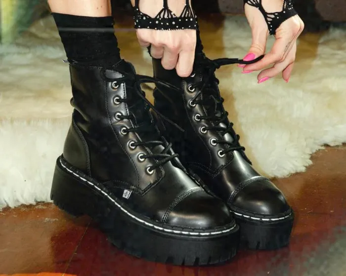 TUK Shoes Boots Men Black 7Eye Double Decker Boot TUK Shoes Boots Men Black 7Eye Double Decker Boot