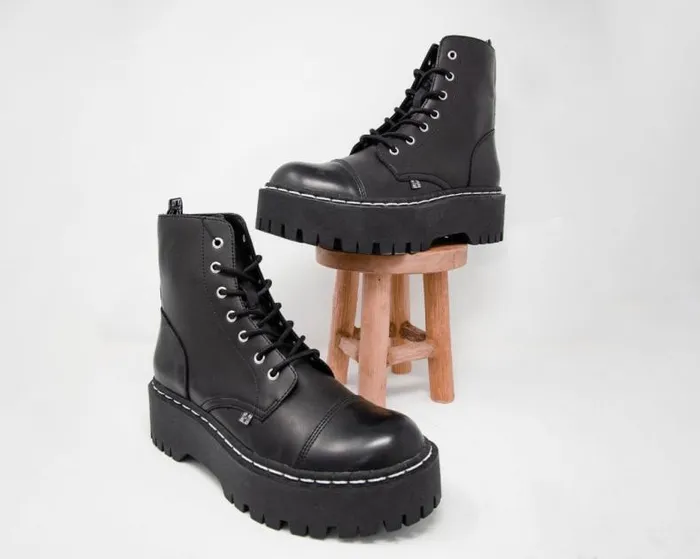 TUK Shoes Boots Men Black 7Eye Double Decker Boot TUK Shoes Boots Men Black 7Eye Double Decker Boot