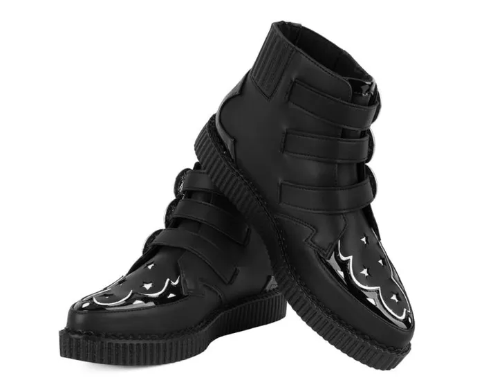 TUK Shoes Boots Women Black TUKskin Western Star 3Buckle Pointed Boot TUK Shoes Boots Women Black TUKskin Western Star 3Buckle Pointed Boot