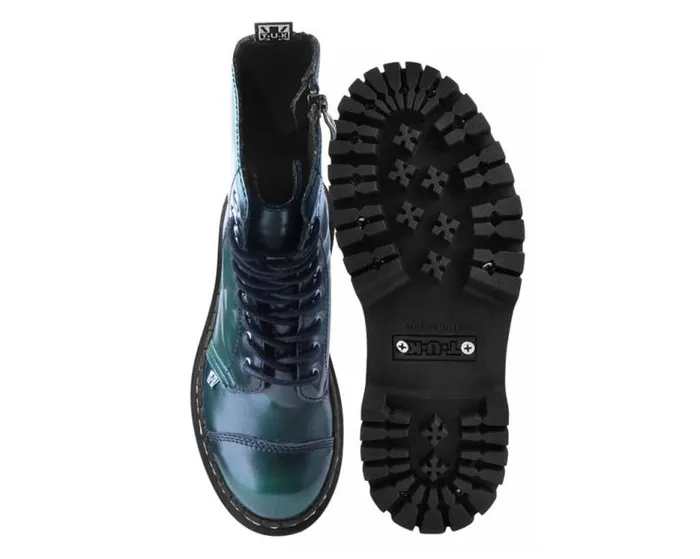 TUK Shoes Boots Women Green RubOff 10Eye Double Decker Boot TUK Shoes Boots Women Green RubOff 10Eye Double Decker Boot